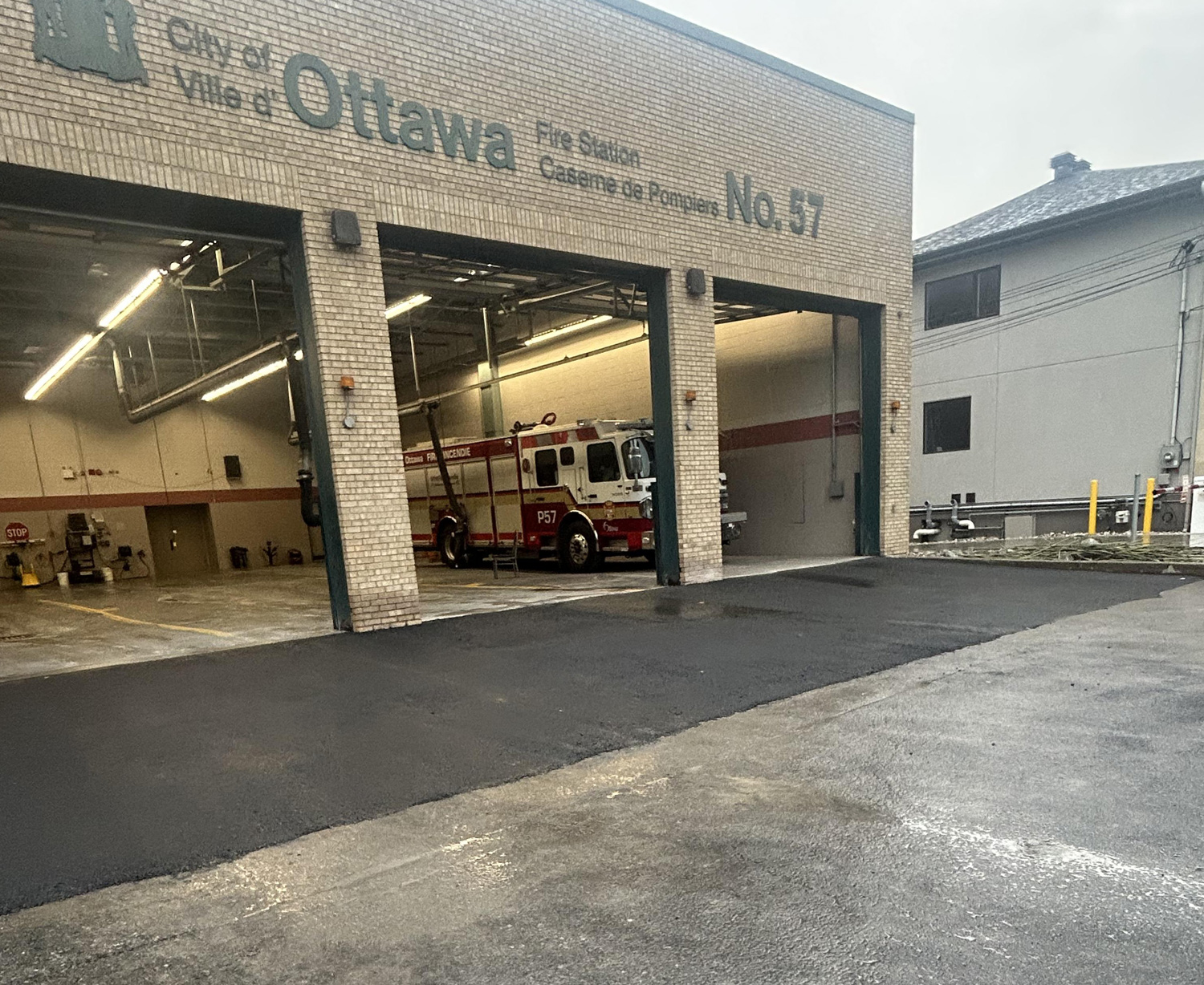 asphalt replacement at entrance to ottawa fire station